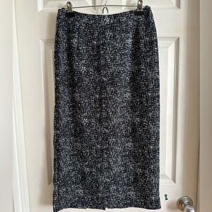 Who What Wear Blue & Black Midi Skirt